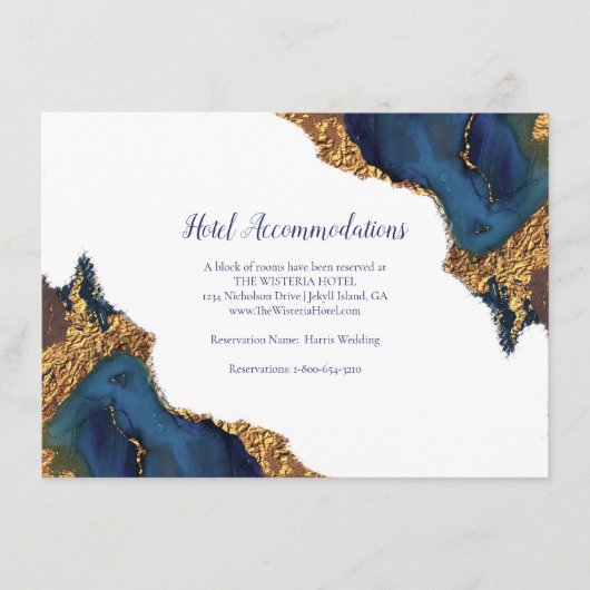 エンチャント抽象芸術ブルー金ゴールドホテル宿泊 エンクロージャーカード (正面)