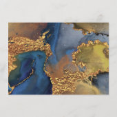 エンチャント抽象芸術ブルー金ゴールドホテル宿泊 エンクロージャーカード (裏面)