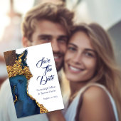 エンチャント抽象芸術ブルー金ゴールド セーブザデート