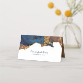 エンチャント抽象芸術ブルー金ゴールド プレイスカード (裏面)