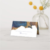 エンチャント抽象芸術ブルー金ゴールド プレイスカード (正面)