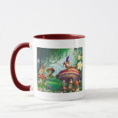 エンチャント格言マッシュルームフラワーガーデン マグカップ (左)