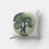 エンチャント森シルエット – 静かなツリーアート クッション (裏面)