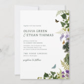 エンチャント森ヴィンテージ結婚ウッドランドのインビタティ 招待状 (正面)