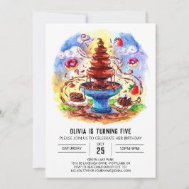 エンチャント水カラーチョコレート誕生日 招待状