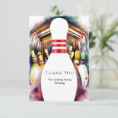 エンチャント水色カスタムボーリング誕生日 サンキューカード (スタンド正面)