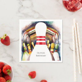 エンチャント水色カスタムボーリング誕生日 スタンダードカクテルナプキン