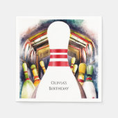 エンチャント水色カスタムボーリング誕生日 スタンダードカクテルナプキン (正面)