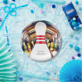 エンチャント水色カスタムボーリング誕生日 ペーパープレート