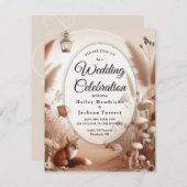 エンチャント秋の森のキツネ結婚ズ 招待状 (正面/裏面)