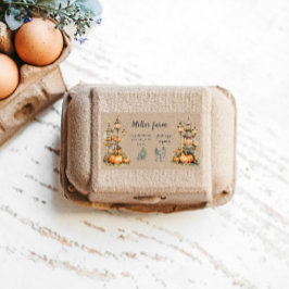 エンチャント秋の素朴台本の卵カートンラベル ラベル