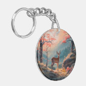 エンチャント秋の鹿の森シーンデザイン キーホルダー (正面左)