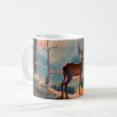 エンチャント秋の鹿の森シーンデザイン コーヒーマグカップ (正面左)