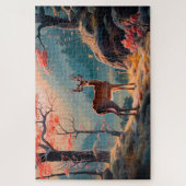 エンチャント秋の鹿の森シーンデザイン ジグソーパズル (縦)