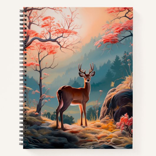 エンチャント秋の鹿の森シーンデザイン ノートブック (正面)