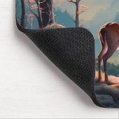 エンチャント秋の鹿の森シーンデザイン マウスパッド (コーナー)