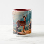 エンチャント秋の鹿の森シーンデザイン マグカップ (中央)