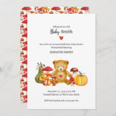 エンチャント秋テディベアベビーシャワー招待状 招待状 (正面/裏面)