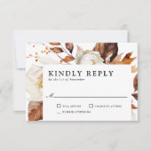 エンチャント秋素朴のボホ開花結婚ズ 出欠カード (正面)