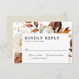 エンチャント秋素朴のボホ開花結婚ズ 出欠カード