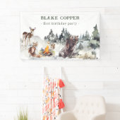 エンチャント素朴ドフォレストウッドランドボーイ1歳誕生日 横断幕 (インサイチュ)