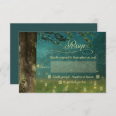 エンチャント素朴ドフォレストメイソンJARウェディングRSVP 出欠カード (正面/裏面)