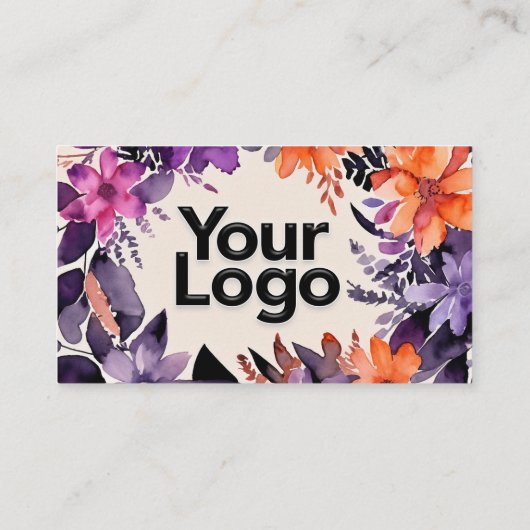 エンチャント紫オレンジフローラロゴQRコード エンクロージャーカード (裏面)