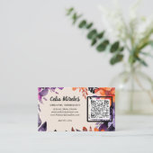 エンチャント紫オレンジフローラロゴQRコード エンクロージャーカード (スタンド正面)