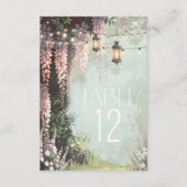 エンチャント縁どガーデンテーブル番号ピンクID1163 招待状 (裏面)