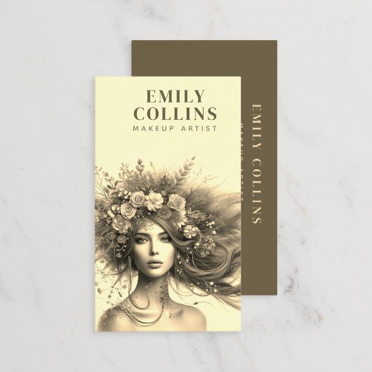 エンチャント花模様メイクアップアーティスト名刺 名刺