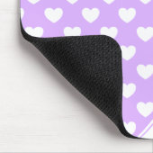 エンチャント薄紫名前をカスタムするホワイトハート マウスパッド (コーナー)