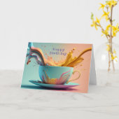 エンチャント誕生日ファンタジーパステルカード カード (黄色い花)