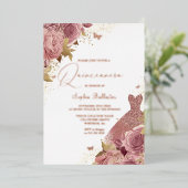 エンチャント赤面実在バラ金ゴールドキンセアニェラ 箔招待状 (立ち正面)