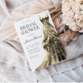 エンチャント金ゴールドスパークルドレスブライダルシャワー 招待状