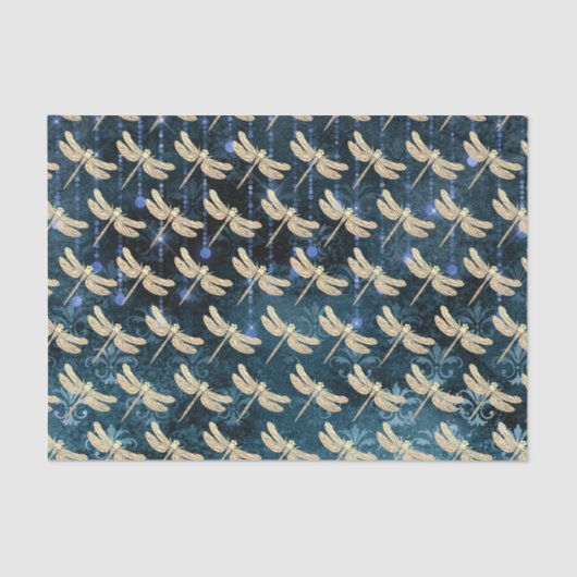 エンチャント金ゴールドトンハエonティール(緑がかった色)ブルーダマスク 薄葉紙 (正面)