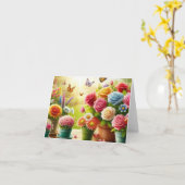 エンチャント開花フローラ折り畳みカード カード (黄色い花)