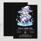 エンチャント魔法ウィザード誕生日 招待状 (正面/裏面)