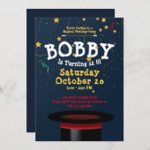 エンチャント魔法ショーキッズ誕生日テンプレート 招待状 (正面/裏面)