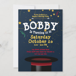 エンチャント魔法ショーキッズ誕生日テンプレート 招待状