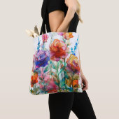 エンチャント鮮やかドガーデンウォーターカラートートバッグ トートバッグ (クローズアップ)