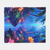 エンチャント鮮やかリバーフォレストドリーム フリースブランケット (正面(横))