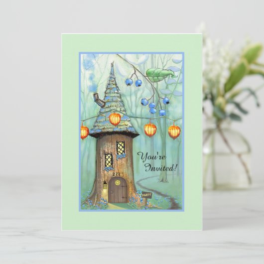 エンチャント・ウッズ誕生日パーティーの招待状(Flat) 招待状 (スタンド正面)