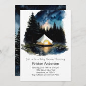 エンチャント・フォレストアドベンチャーが赤ちゃんシャワーを待つ 招待状 (正面/裏面)