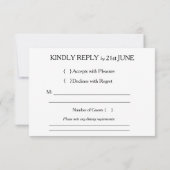 エンチャント・フォレスト・ウェディングRSVP 出欠カード (裏面)