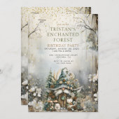 エンチャント・フォレスト・キッドの誕生日パーティー 招待状 (正面/裏面)