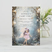 エンチャント・フォレスト・フェアリー最初の女の子の最初の誕生日 招待状 (スタンド正面)