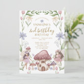 エンチャント・フォレスト・フェアリー・ガールの2歳の誕生日 招待状 (スタンド正面)