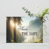 エンチャント・フォレスト・マウンテン日付カードを保存 招待状 (スタンド正面)