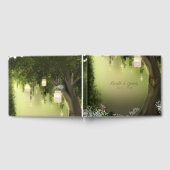 エンチャント・フォレスト・メイソン・ジャー・ライツ・フローラ結婚ズ ゲストブック (全面)