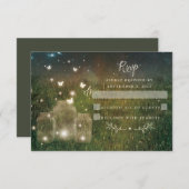 エンチャント・フォレ素朴スト・メイソン・ジャーRSVPカード 出欠カード (正面/裏面)